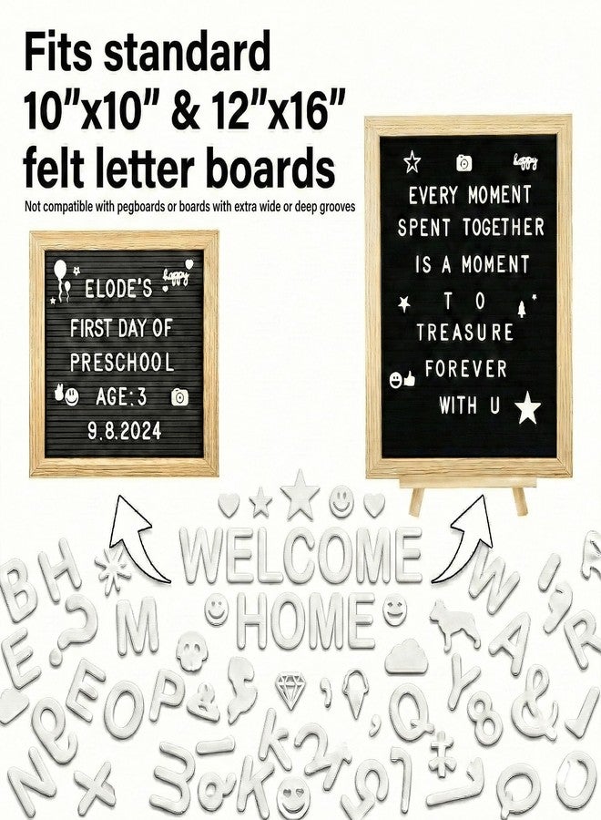 C CRYSTAL LEMON White Precut Letter Board Letters, 394 Pieces, 0.75 Inch Plastic Letters Numbers and Symbols, Fits Standard Felt Letter Boards, Not for Pegboards - Image 2