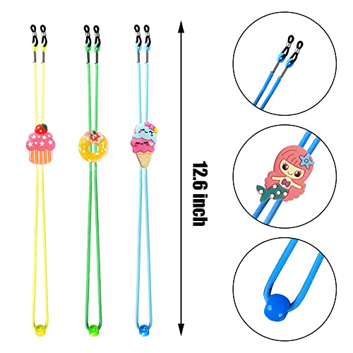 Tazimi 8 Pcs Kids Glasses Strap Mermaid Unicorn Dessert Elastic Anti-slip Eyeglass Straps Multicolor Glasses Retainer Holder Chain for Girls - Image 2