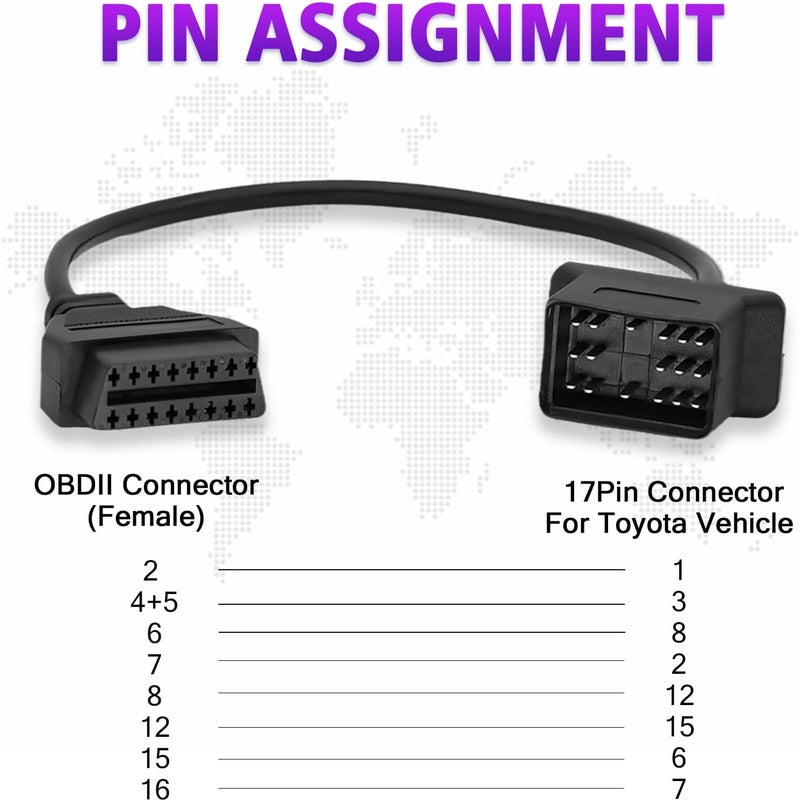 AMHTDOL OBD Adapter for Toyota 17 Pin to 16 Pin OBD2 - Image 4