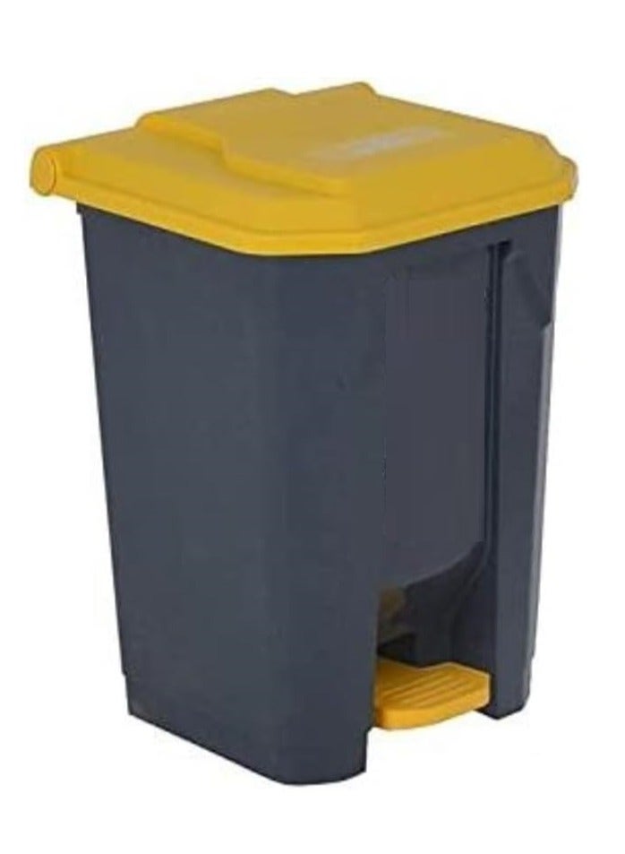 Trash Bin With lid grey and yellow 50L - Image 1