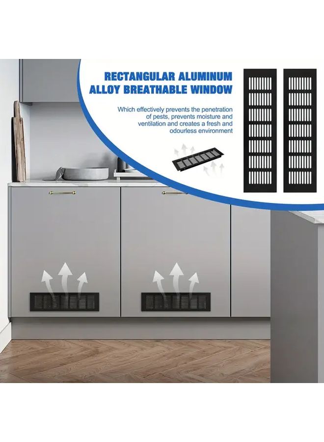 2Pcs Pure White Aluminum Alloy Rectangular Vent Grilles For Cabinet Wardrobe Furniture Ventilation - Image 4