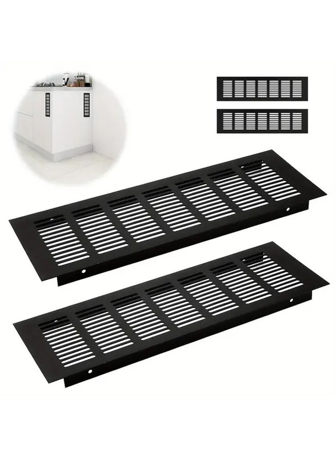 2Pcs Pure White Aluminum Alloy Rectangular Vent Grilles For Cabinet Wardrobe Furniture Ventilation - Image 2