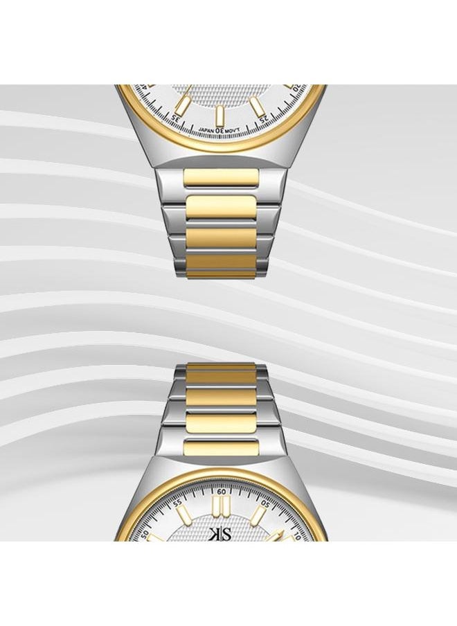 KENNETH SCOTT Kenneth Scott K24016-TBTW Men's Analog Display Watch & Stainless Steel Strap Silver  - Image 5
