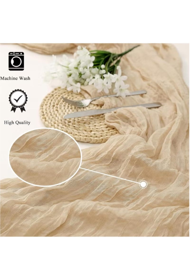 ELASAR Cheesecloth Table Runner, 90 x 400 cm Boho Gauze Table Decor, Translucent Tablecloth for Wedding Reception Bridal Shower Party Decoration Table Centerpiece - Image 4
