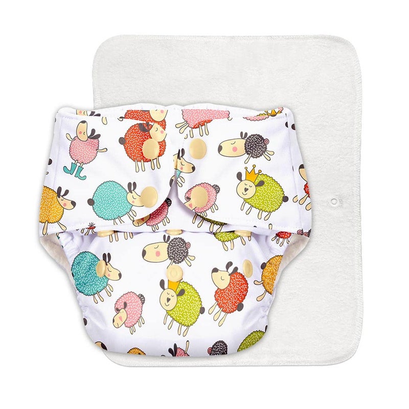 Superbottoms حفاضات قماش متقدمة مضادة للتسرب من سوبر بوتومز للأطفال، ماصة عالية 100% قطن، عبوة كومبو تحتوي على حفاضة قابلة لإعادة الاستخدام ووسادة إدخال واحدة، قابلة للغسل، مناسبة من 3 أشهر إلى 3 سنوات، تقلل من الطفح الجلدي - Image 2