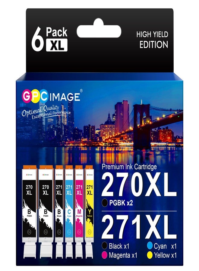 جي بي سي إيمدج عبوة من 6 قطع من صور GPC البديلة لطابعات Canon PGI-270XL و CLI-271XL، متوافقة مع طرازي 270XL و 271XL. - Image 1