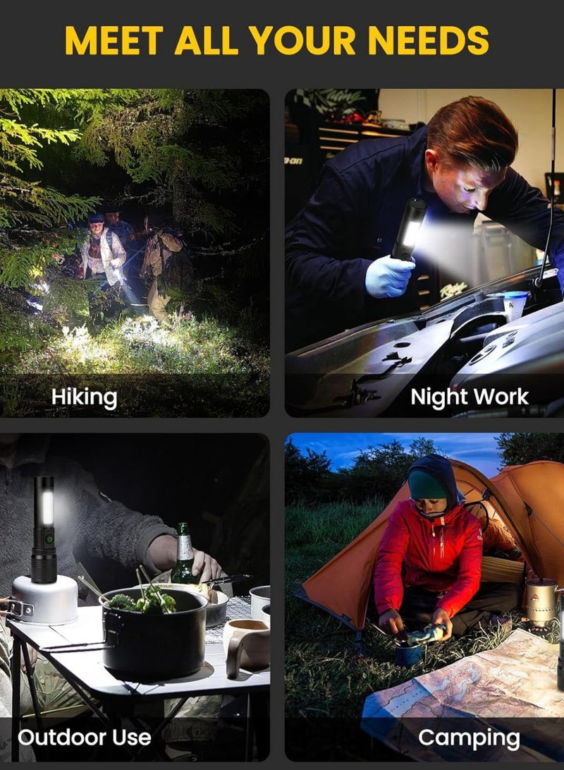 Flashlight,8000LM Lumens Super Bright Flashlight with 5 Modes & Adjustable Focus, Rechargeable Flashlight High Adjustable Powerful Handheld LED Flashlight for Home Camping,Torch - Image 4