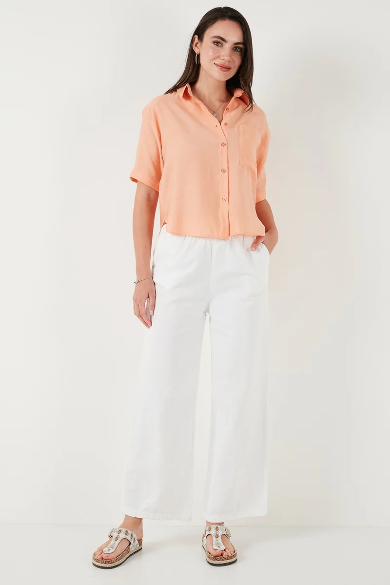 Lela Regular Fit Chest Pocket Short Sleeve Shirt Women's Shirt 6779324