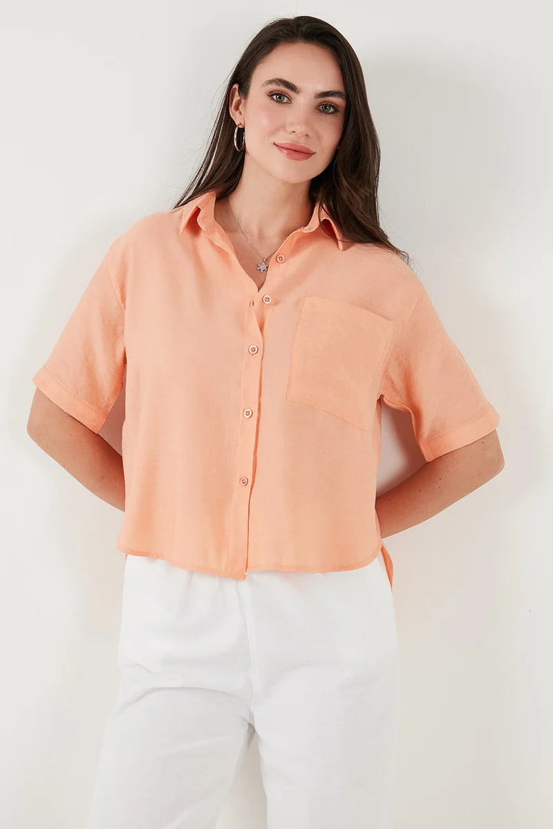 Lela Regular Fit Chest Pocket Short Sleeve Shirt Women's Shirt 6779324