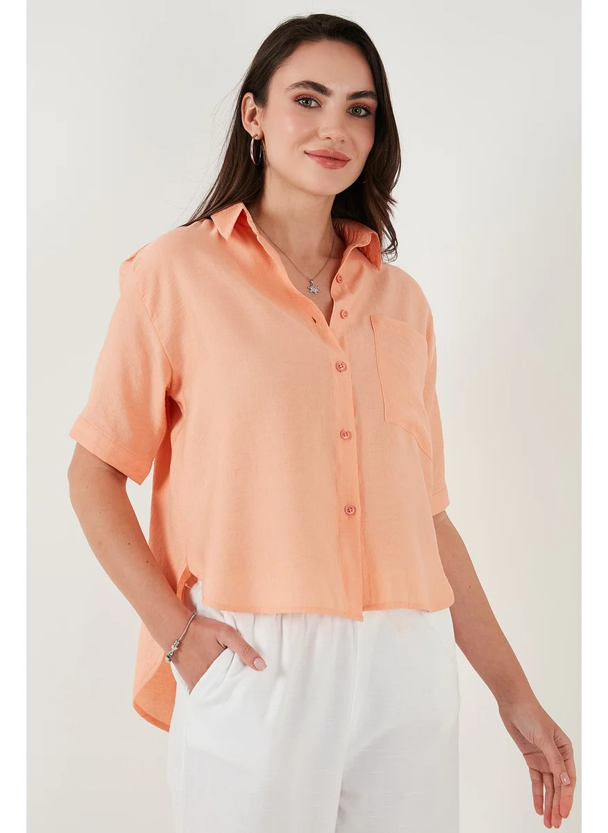 ليلا Regular Fit Chest Pocket Short Sleeve Shirt Women's Shirt 6779324