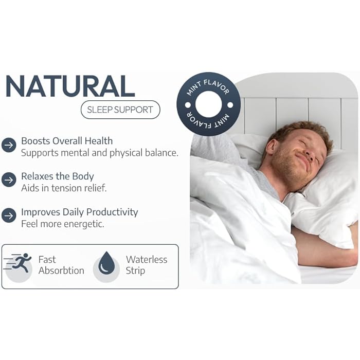 EZ VITAMINS Dissolvable Oral Sleep Strips with 5 mg Melatonin, Valerian Root, L-Theanine and Vitamin B6 - Fresh Mint Flavor, No Water Needed, Works Faster Than Gummies, Sleep Support Oral Strips, 30ct - Image 4