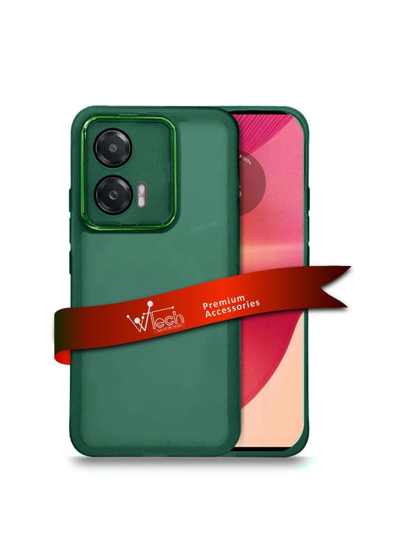 Wtech Motorola Edge 50 Fusion / Motorola S50 Neo / Motorola Moto G85 5G 2024 Soft Transparent TPU Silicone Ultra Thin Phone Stylish Electroplated Camera Border Back Case Cover - Dark Green - Image 1