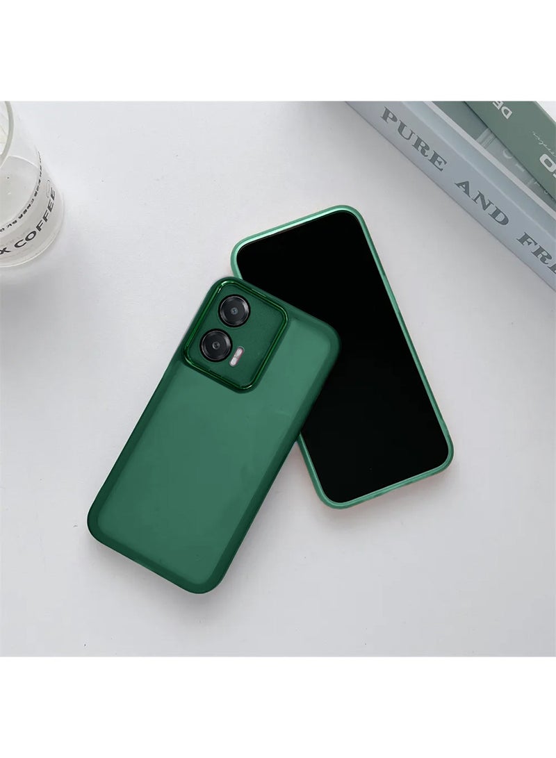 Wtech Motorola Edge 50 Fusion / Motorola S50 Neo / Motorola Moto G85 5G 2024 Soft Transparent TPU Silicone Ultra Thin Phone Stylish Electroplated Camera Border Back Case Cover - Dark Green - Image 2