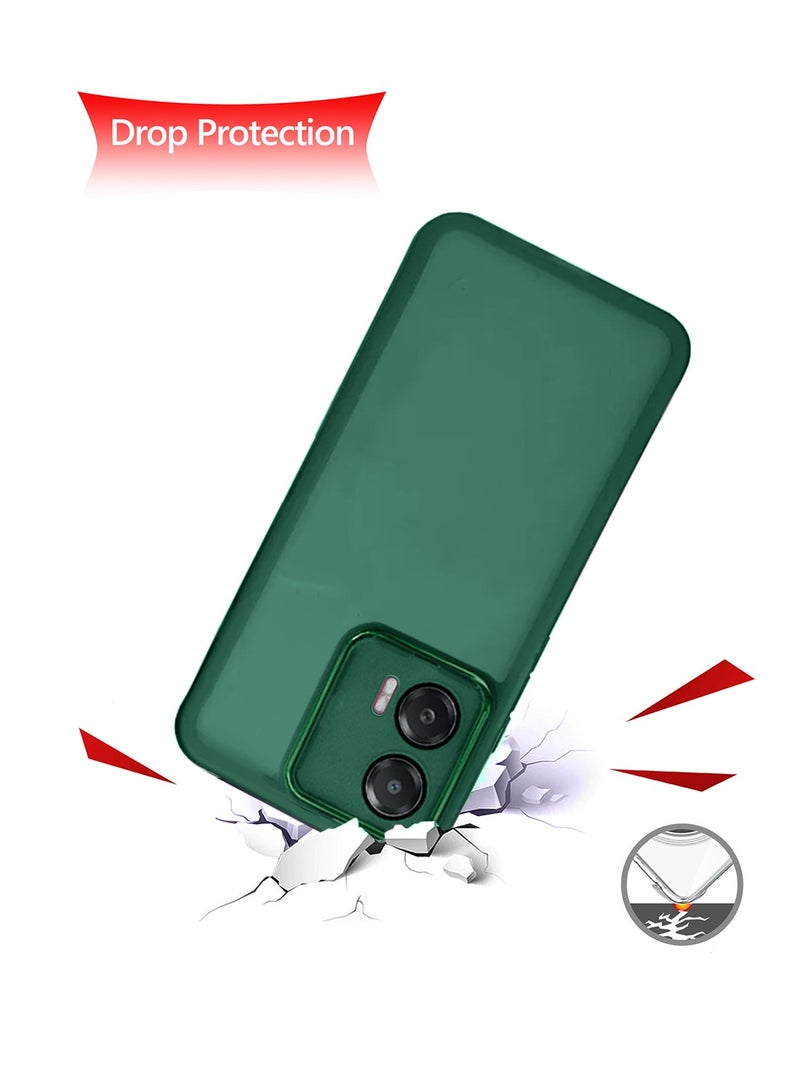 Wtech Motorola Edge 50 Fusion / Motorola S50 Neo / Motorola Moto G85 5G 2024 Soft Transparent TPU Silicone Ultra Thin Phone Stylish Electroplated Camera Border Back Case Cover - Dark Green - Image 3