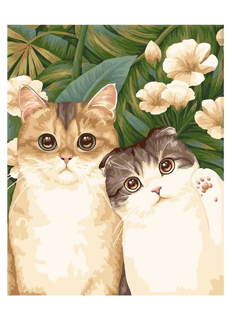 Y&D Paint by Numbers for Adults Easy Beginners Cats Flowers DIY Paintings Art Set Acrylic  - Image 1