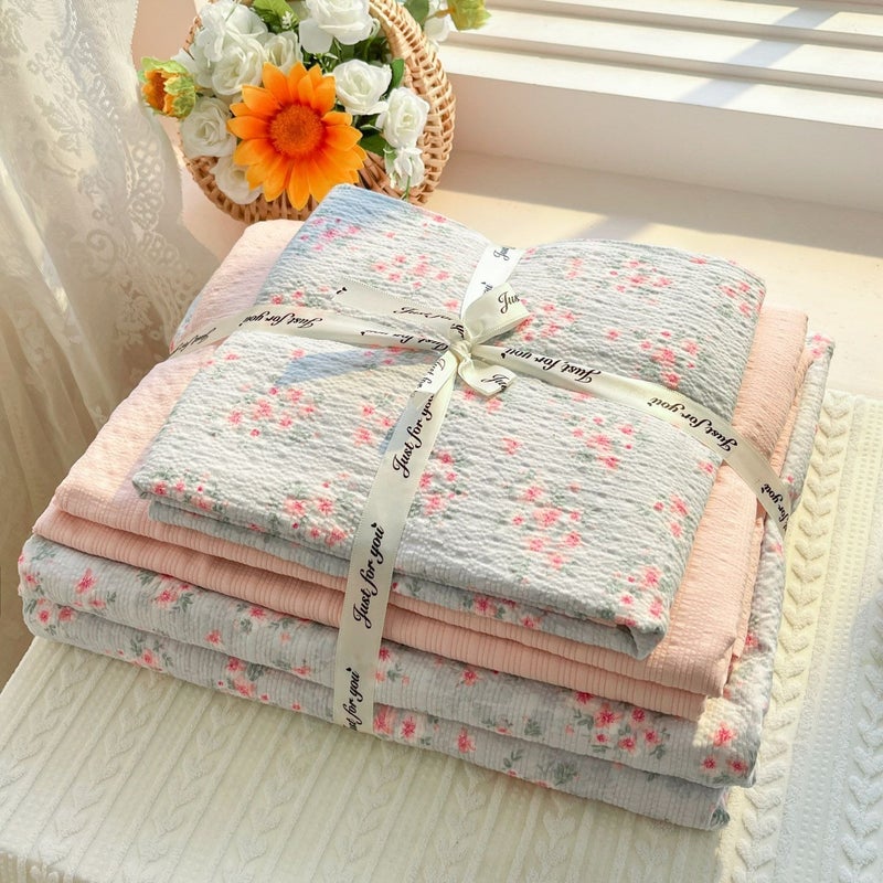 A-level ultra soft double-layer down duvet cover bed sheet set - four piece set bed sheet duvet cover pillow cover - Image 1