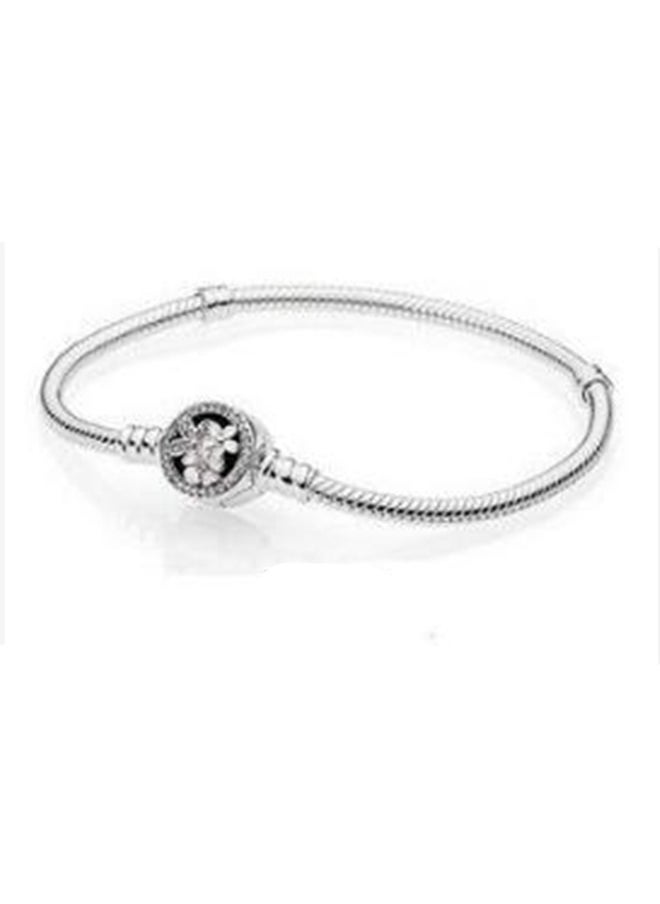 PANDORA - Pandora Moments Cubic Zirconia Classic Women's Versatile 925 Silver Leaf Decorative Bracelet - Image 1