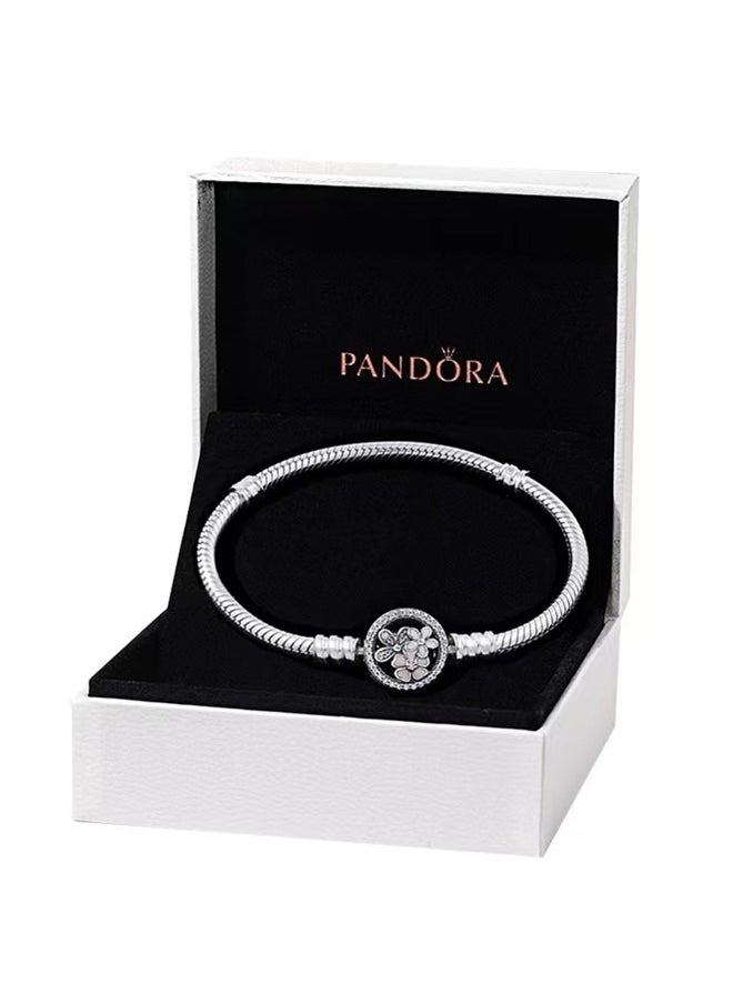PANDORA - Pandora Moments Cubic Zirconia Classic Women's Versatile 925 Silver Leaf Decorative Bracelet - Image 1
