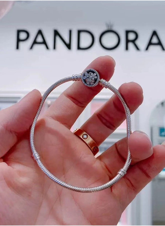 PANDORA - Pandora Moments Cubic Zirconia Classic Women's Versatile 925 Silver Leaf Decorative Bracelet - Image 1