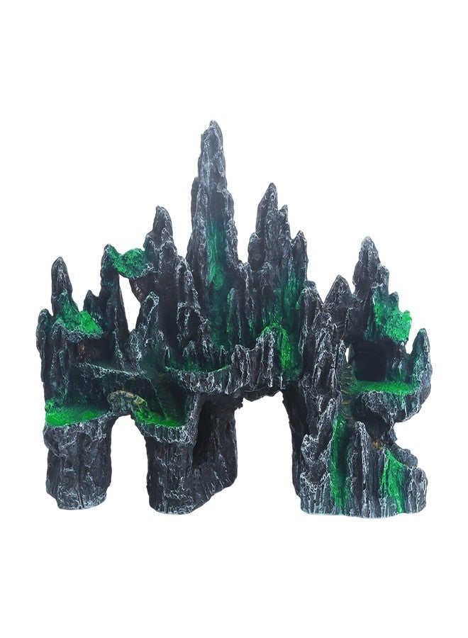 Saim Large Aquarium Rock Decorations, Mountain Ornament Fish Cave Bridge, Fish Tank Aquascape Model for Gold Fish, Betta Cichlids Hideaway Cave Hideout (Large) - Image 1