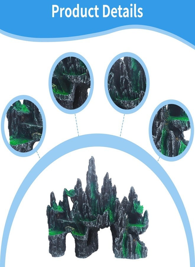 Saim Large Aquarium Rock Decorations, Mountain Ornament Fish Cave Bridge, Fish Tank Aquascape Model for Gold Fish, Betta Cichlids Hideaway Cave Hideout (Large) - Image 4