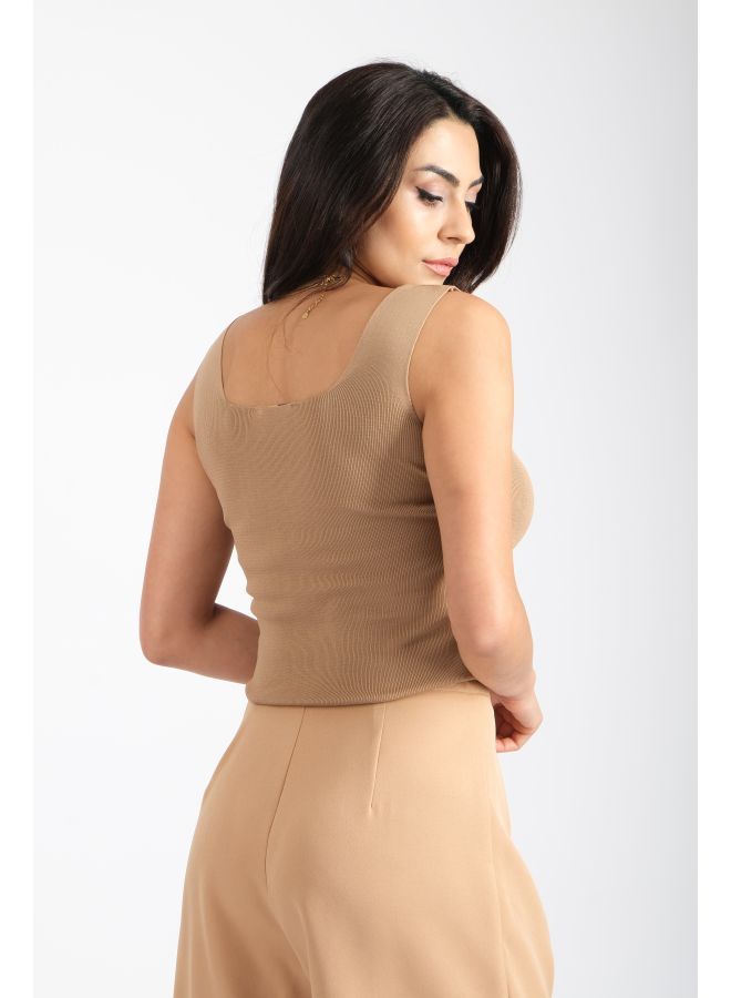 لندونيلا بلوزة قصيرة مع تصميم سادة - Free Size - 100113 - Image 2