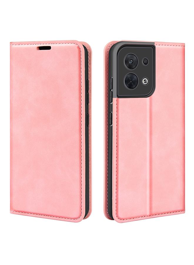 اس-توب جراب هاتف OPPO Reno8 من الجلد المغناطيسي القابل للسحب - Image 1