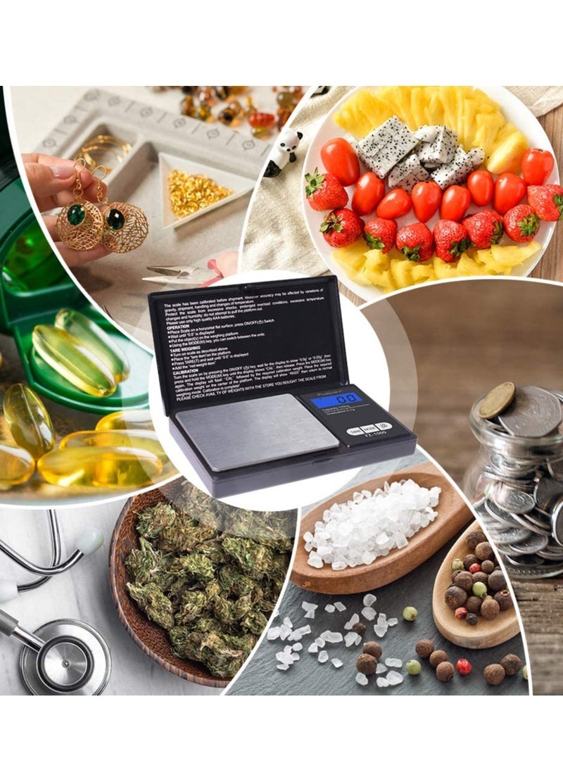 SYOSI Jewelry Scale Weigh Gram Scale Digital Pocket Scale,100g by 0.01g,Digital Grams Scale, Food Scale, Jewelry Scale Black, Kitchen Scale 100g - Image 5