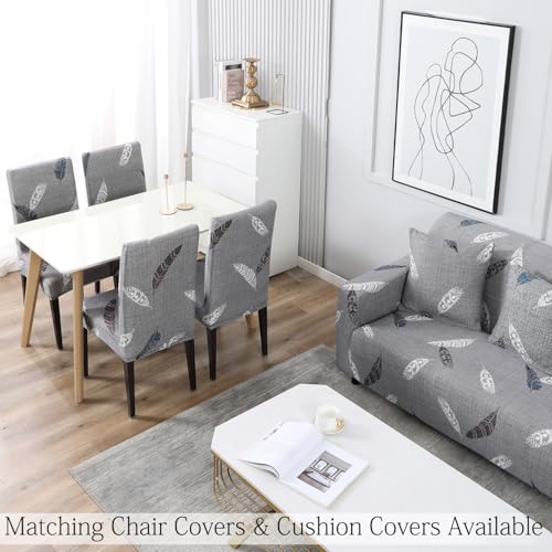 HOKIPO Elastic Stretchable Sofa Cover 3 Seater, Grey Feather (AR-4095-D1) - Image 5