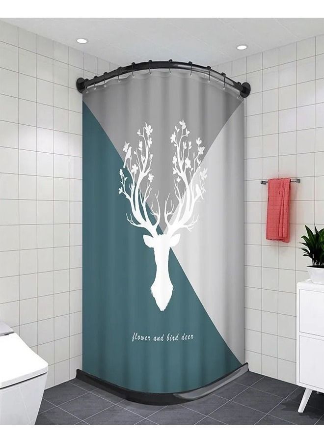 fashionhome Beautiful Waterproof Deer Printed Shower Curtain for Bathroom Decorative Shower Liner 100x180 cm - Image 1