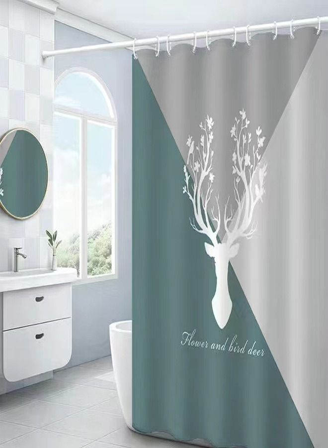 fashionhome Beautiful Waterproof Deer Printed Shower Curtain for Bathroom Decorative Shower Liner 100x180 cm - Image 4
