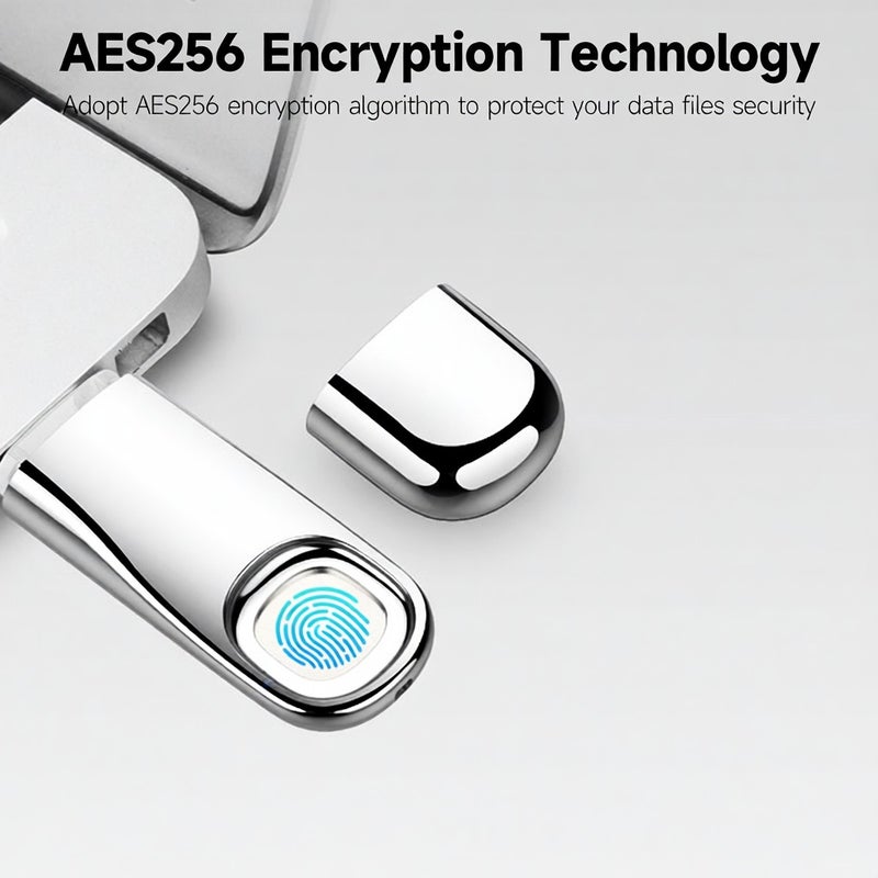 ياجيت FU60 ذاكرة فلاش USB بسعة 64 جيجابايت ووصف USB3.0 ومصممة من معادن بتشفير بصمة الإصبع - محرك فلاش USB عالي السرعة مع التعرف الدقيق وإدارة الخصوصية - Image 5