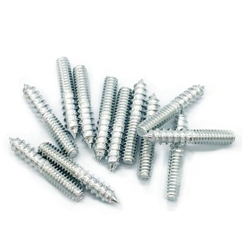 Yoliko 12 Pack 1/4-20 x 1-1/2 Inch Silver Hanger Bolts, Double Headed, Carbon Steel, 4.8 Grade, 37mm Length - Image 1