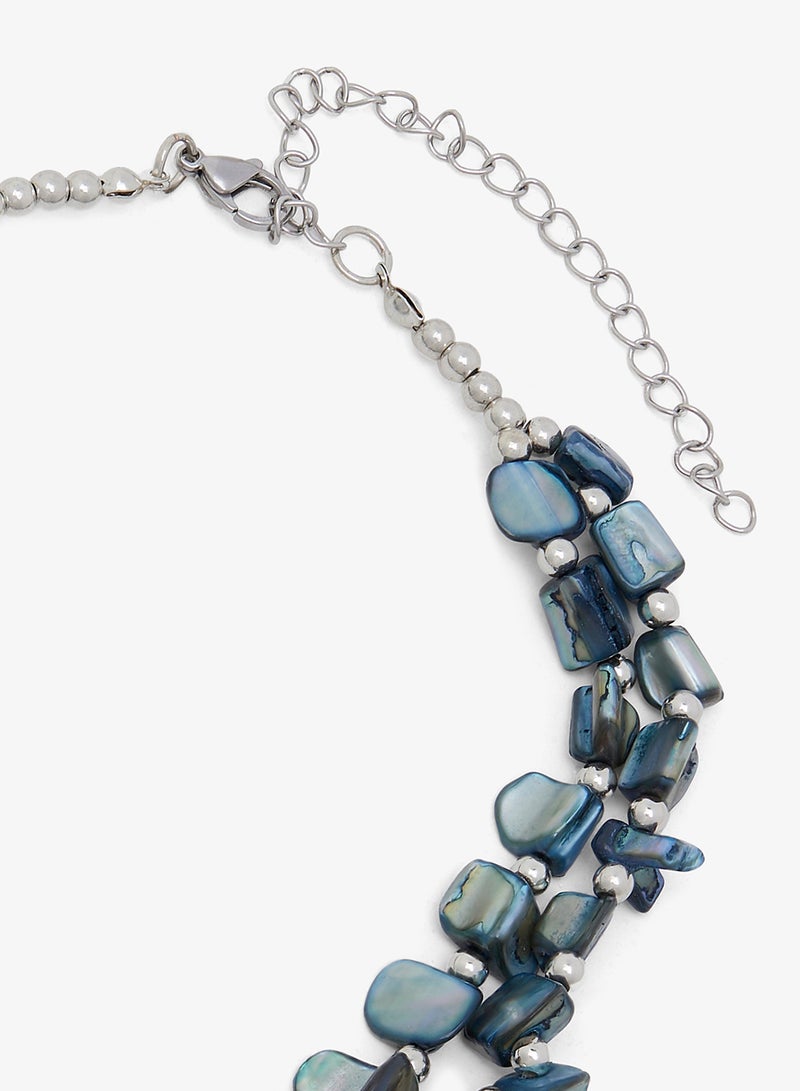 ELLA Stone Beaded Double Layered Necklace - Image 3