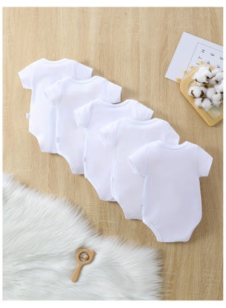 5pcs-Newborn Baby Clothes -Short Sleeve Crew Neck Bodysuit Onesies – Solid Color Romper, Baby Gift Set, Newborn Infant Outfit, Unisex Baby Rompers, Baby Shower Gift - pzsku/Z8E5052AB40615518A8D2Z/45/1743664840/598ce3ea-29a4-4a1c-a98f-b243f2e53197