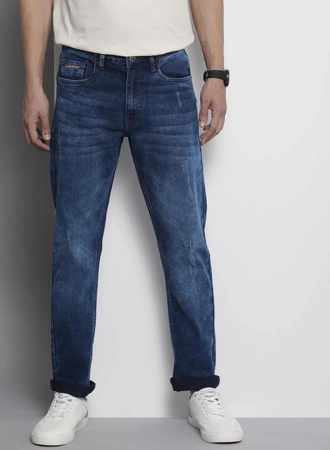 The Indian Garage Co Men Mid Rise Faded Slim Fit Jeans