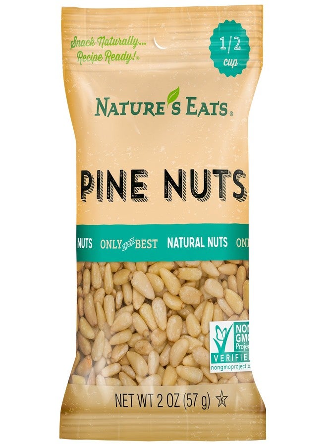 Nature's Eats Nature’s Eats Pine Nuts 2 oz - 100% Natural Whole Raw Pine Nuts - Unsalted Healthy Snack - Keto Vegan Gluten Free Pesto Ingredient - Fresh Non-GMO Kosher Certified Cooking & Baking Nuts - Image 1