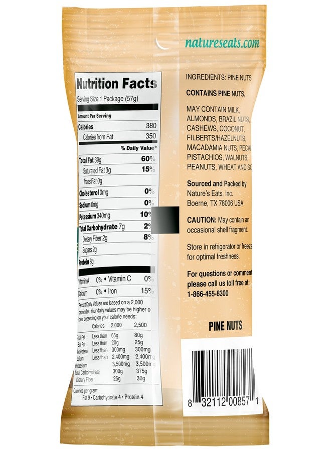 Nature's Eats Nature’s Eats Pine Nuts 2 oz - 100% Natural Whole Raw Pine Nuts - Unsalted Healthy Snack - Keto Vegan Gluten Free Pesto Ingredient - Fresh Non-GMO Kosher Certified Cooking & Baking Nuts - Image 2
