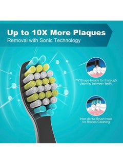 Fairywill Sonic Electric Toothbrush Adult Couple Rechargeable Electric Toothbrush Black 4 Brush Heads  - Image 4