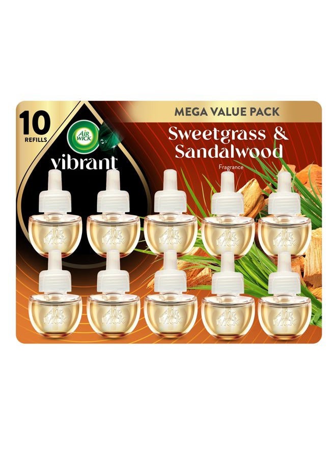 Air Wick Botanica Plug in Scented Oil, 10 Refills, Caribbean Sweetgrass and Sandalwood, Air Freshener, Eco Friendly, Essential Oils, 10 Count - Image 1
