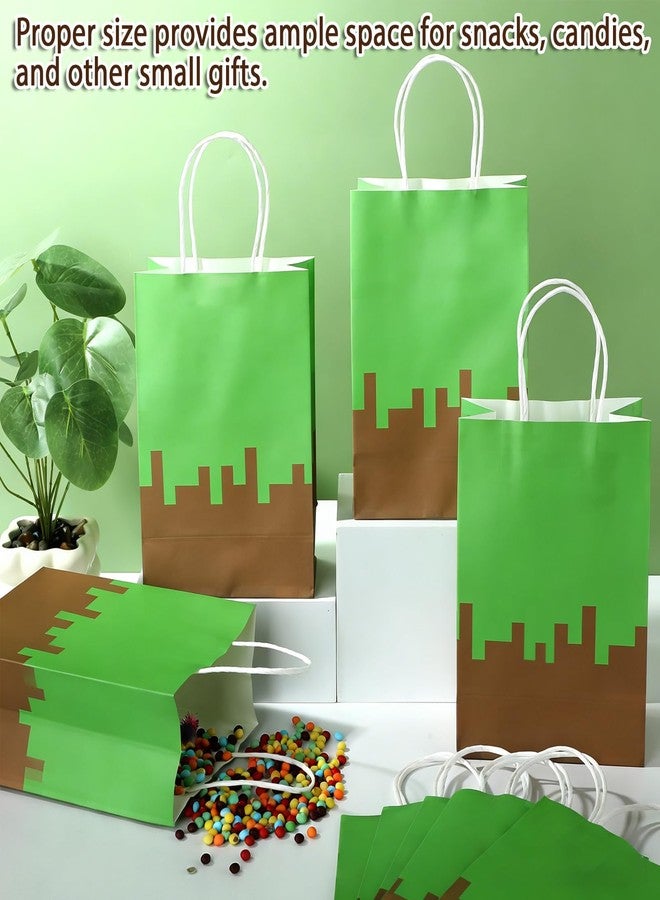 MinFyberd 36Pcs Pixel Theme Party Favor Bags Video Game Birthday Party Supplies Mining Theme Paper Gift Goodie Bags with Handle Gamer Birthday Treat Candy Bag for Kids Pixelated Birthday Baby Shower Decoration - Image 4