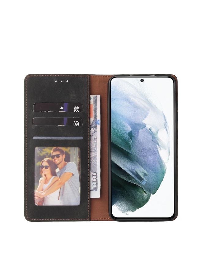 اس-توب جراب لهاتف Samsung Galaxy S21 FE 5G، جراب جلدي أفقي بسيط مع حامل وفتحة بطاقة ومحفظة - Image 4