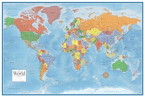 Swiftmaps 24x36 World Classic Premier Wall Map Poster (Laminated) - Image 5
