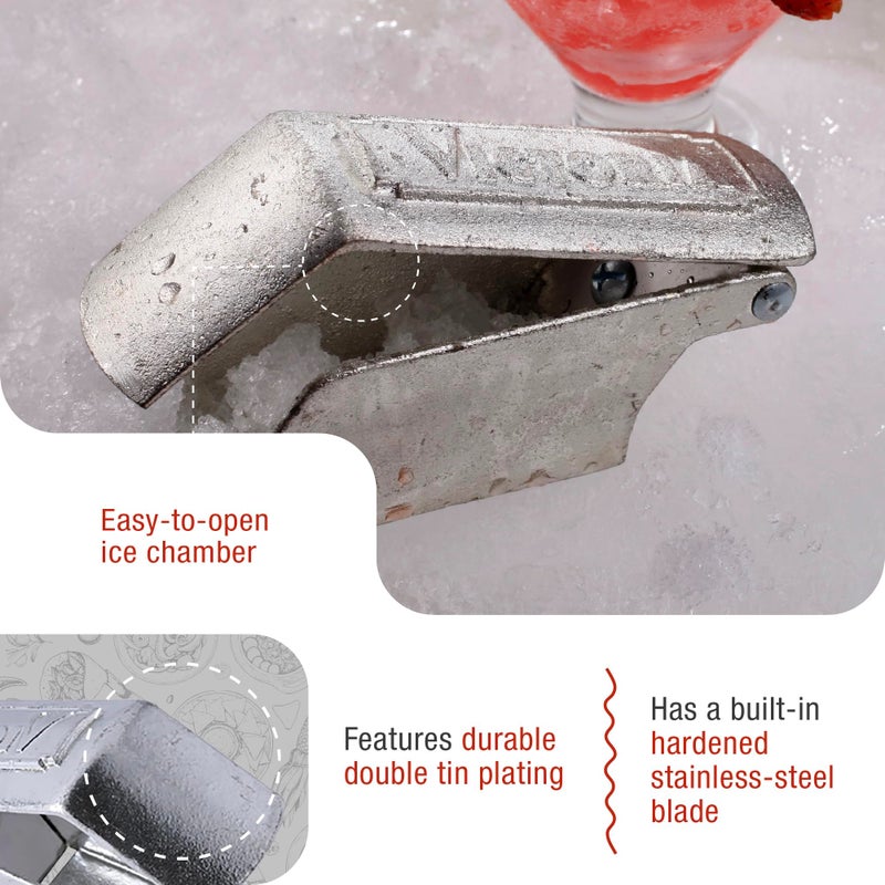 Victoria Shaved GAD-026 Granita Tinned Cast Iron Shaver with Stainless Steel Blade, Mexican Ice Maker, One Size, Silver - Image 4