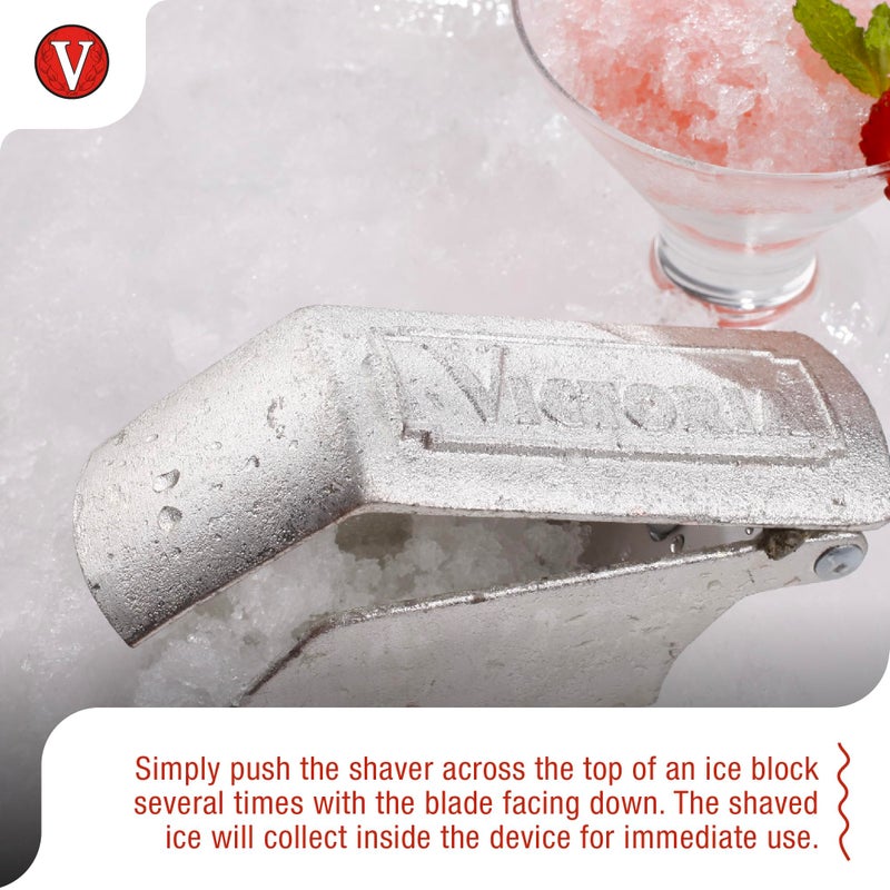 Victoria Shaved GAD-026 Granita Tinned Cast Iron Shaver with Stainless Steel Blade, Mexican Ice Maker, One Size, Silver - Image 3