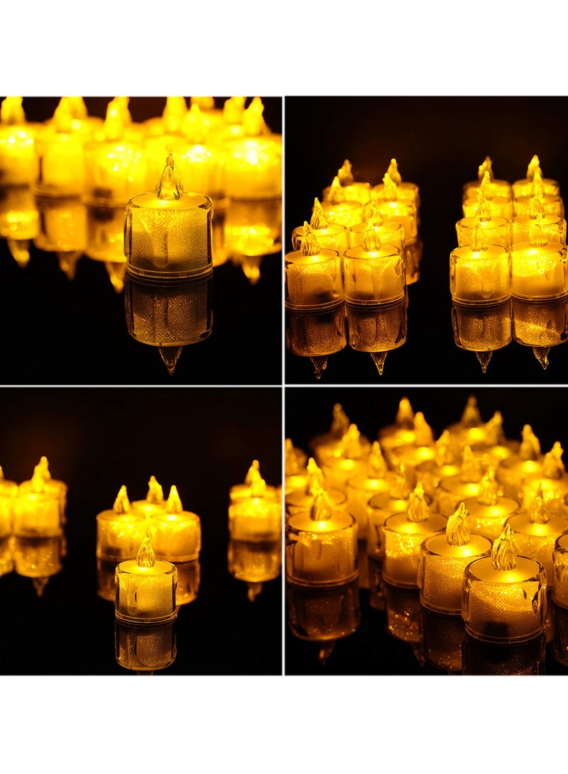 LED Tea Lights, 12 Pcs Gold Flameless Battery Operated Votive Tealights Candle, Small Electric Fake Tea Candle Realistic for Wedding, Table, Festival Celebration (Warm White) - Image 5