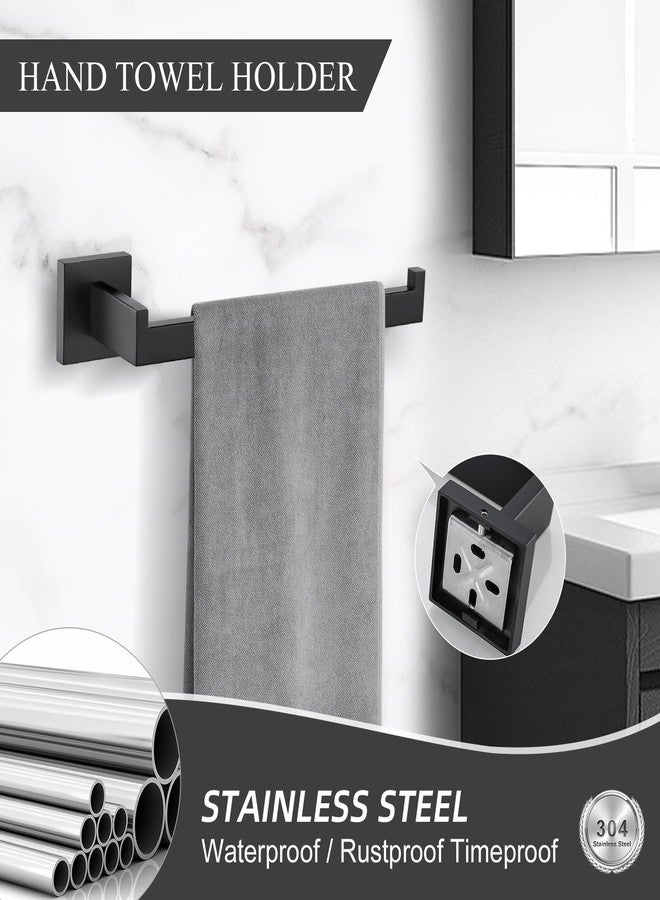 TURS Bathroom Hardware Set Black 4-Piece Towel Bar Set Include 24 Inch Towel Bar Hand Towel Holder Towel Hook Toilet Paper Holder with Shelf Wall Mounted Stainless Steel Bathroom Accessories Set - Image 4