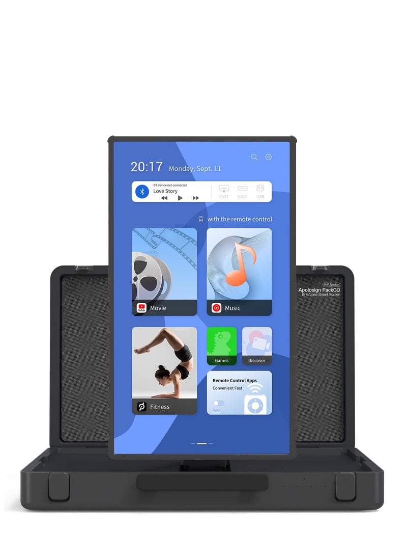 FIPKA 27 inch Portable Briefcase TV, Portable Entertainment System, Android OS, Compact Suitcase Design, Bluetooth 3D Speakers, Built-in Battery 6H, Smart Screen for Travel & Parties  - Image 2