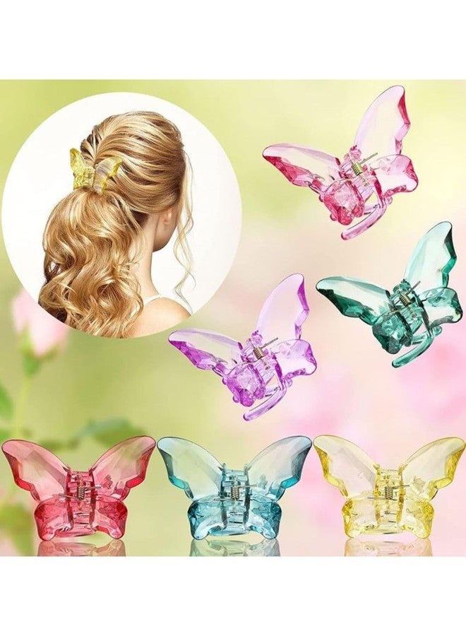 DN Creation مجموعة دي إن كرييشن من 5 مشابك شعر أنيقة على شكل فراشة مانعة للانزلاق، تثبيت قوي للشعر الخفيف والكثيف - ألوان متنوعة - Image 2