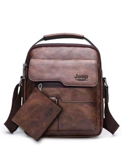 Jeep Men Crossbody Bag Shoulder Bags Vintage Men Handbags Large Capacity PU Leather Bag For Man Messenger Bags Tote Bag purse  - Image 1
